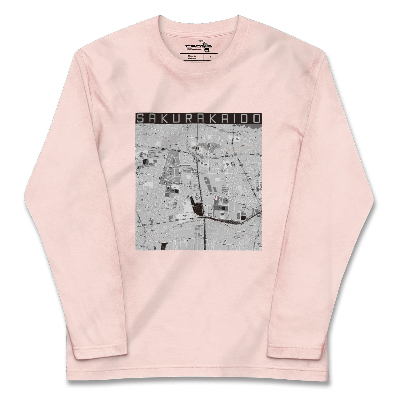 【桜街道(東京都)】地図柄ロングスリーブTシャツ