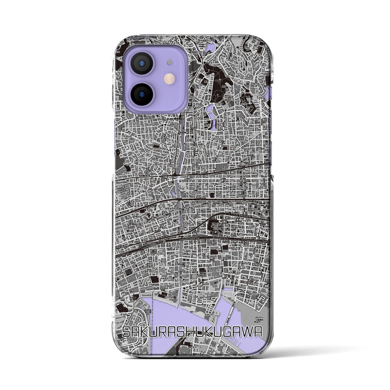 【さくら夙川(兵庫県)】地図柄iPhoneケース(クリアタイプ)
