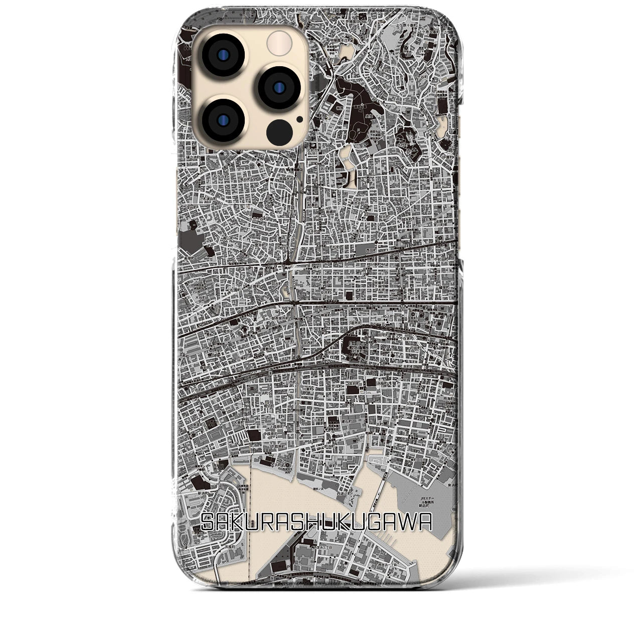 【さくら夙川(兵庫県)】地図柄iPhoneケース(クリアタイプ)