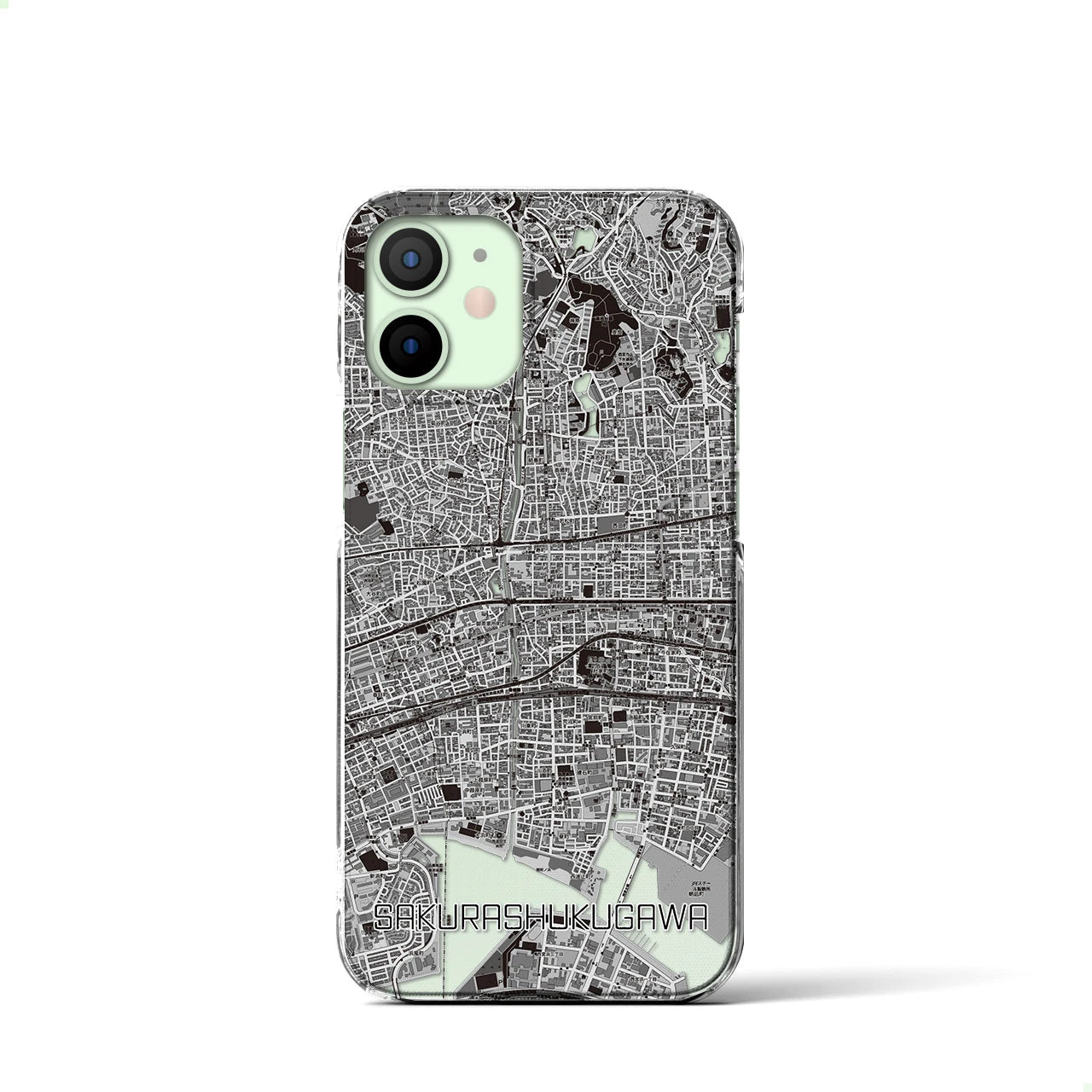 【さくら夙川(兵庫県)】地図柄iPhoneケース(クリアタイプ)