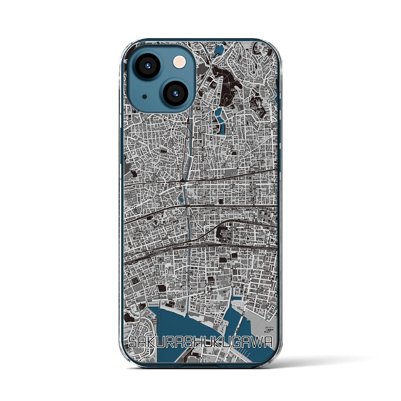 【さくら夙川(兵庫県)】地図柄iPhoneケース(クリアタイプ)
