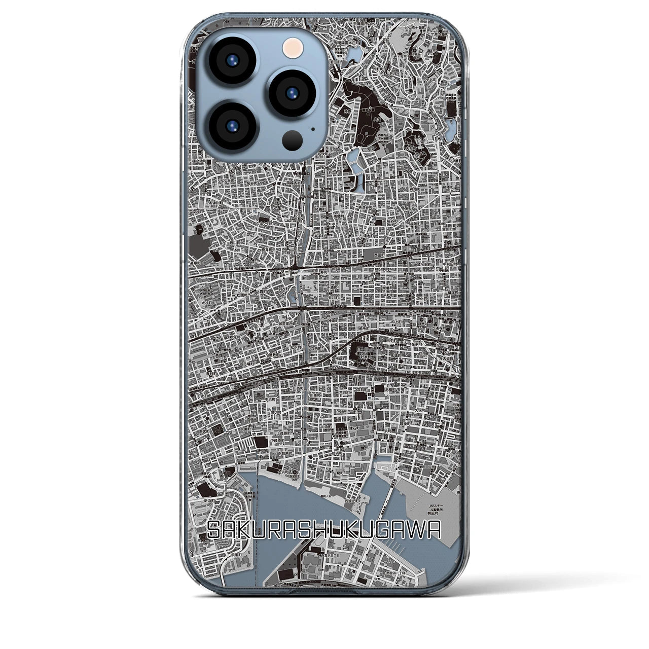 【さくら夙川(兵庫県)】地図柄iPhoneケース(クリアタイプ)