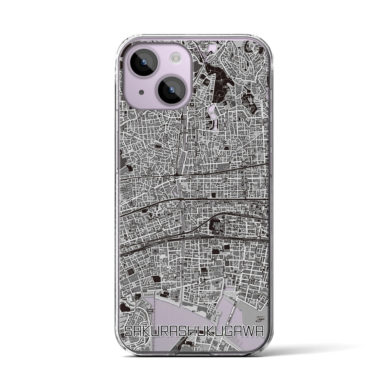 【さくら夙川(兵庫県)】地図柄iPhoneケース(クリアタイプ)