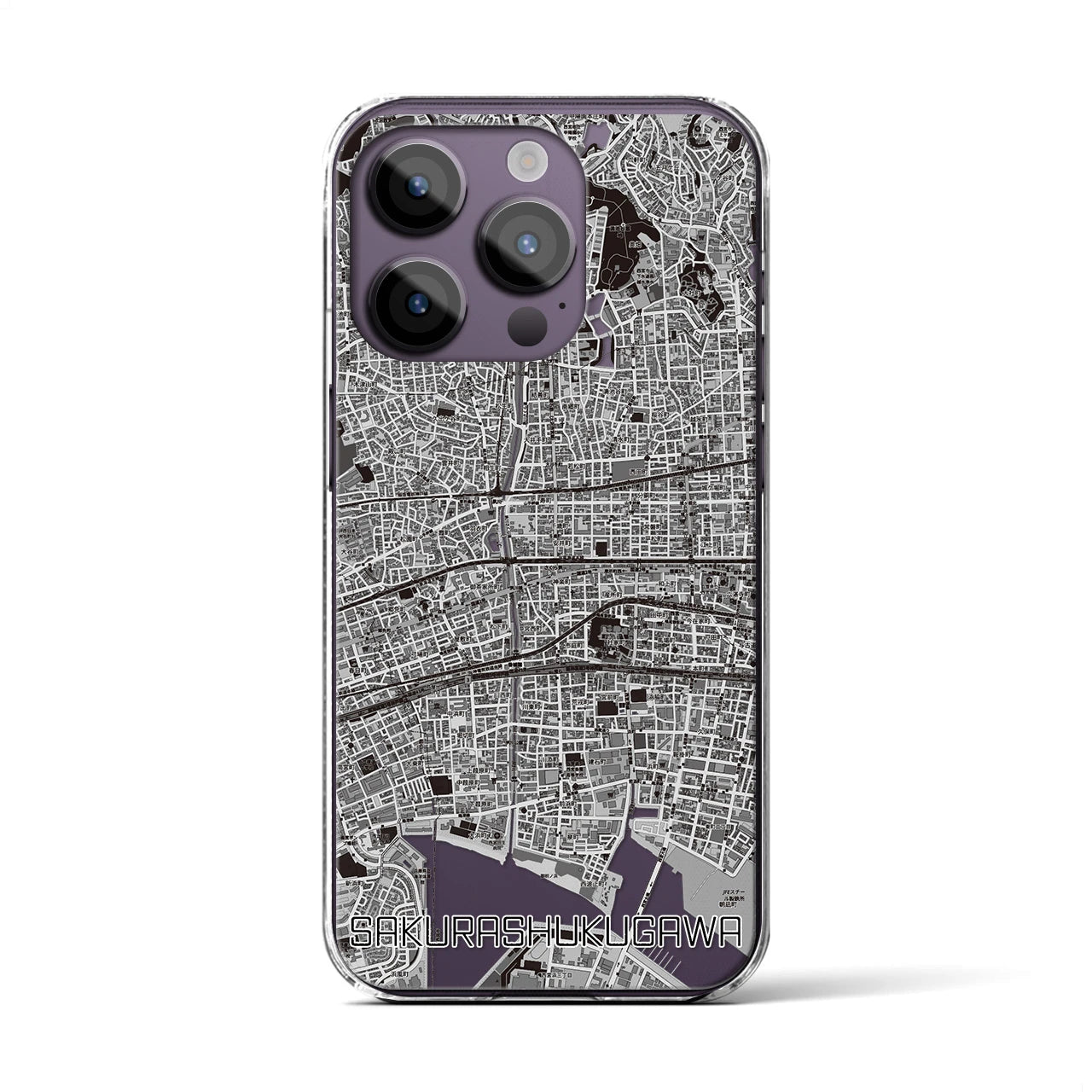 【さくら夙川(兵庫県)】地図柄iPhoneケース(クリアタイプ)