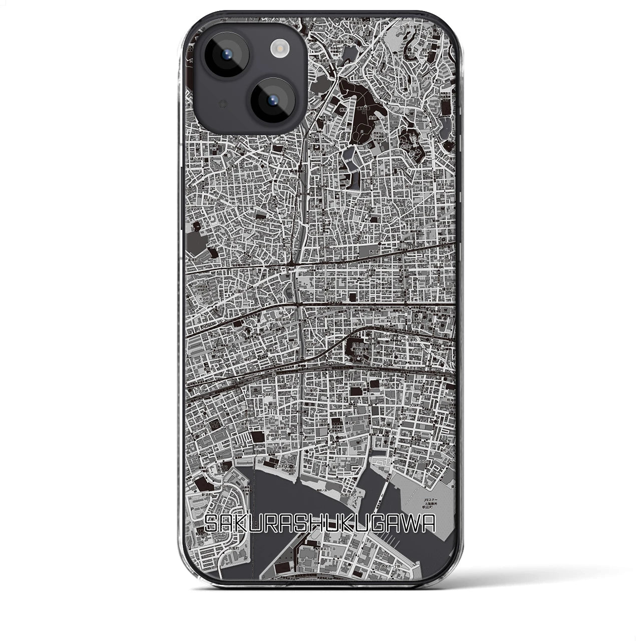 【さくら夙川(兵庫県)】地図柄iPhoneケース(クリアタイプ)