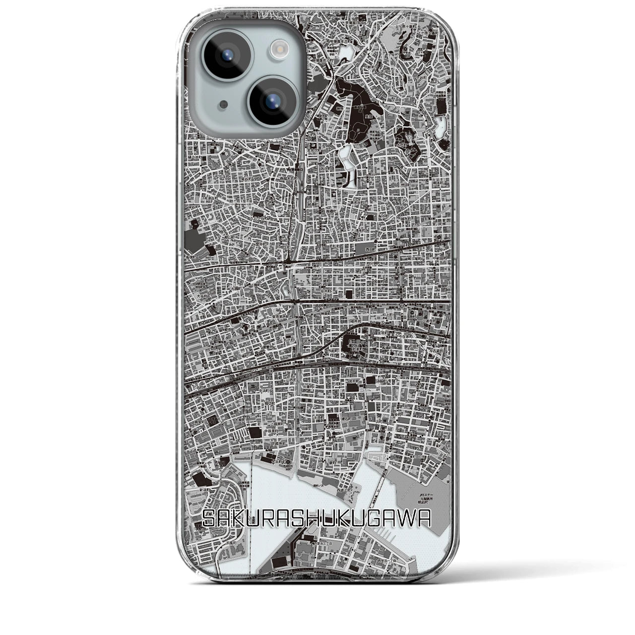 【さくら夙川(兵庫県)】地図柄iPhoneケース(クリアタイプ)
