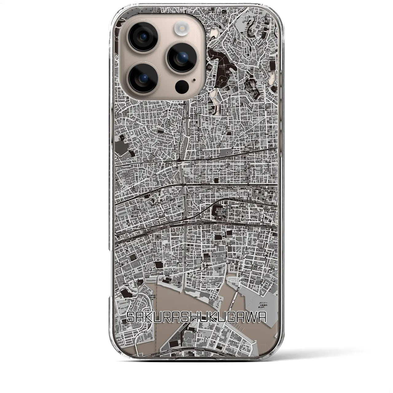 【さくら夙川(兵庫県)】地図柄iPhoneケース(クリアタイプ)