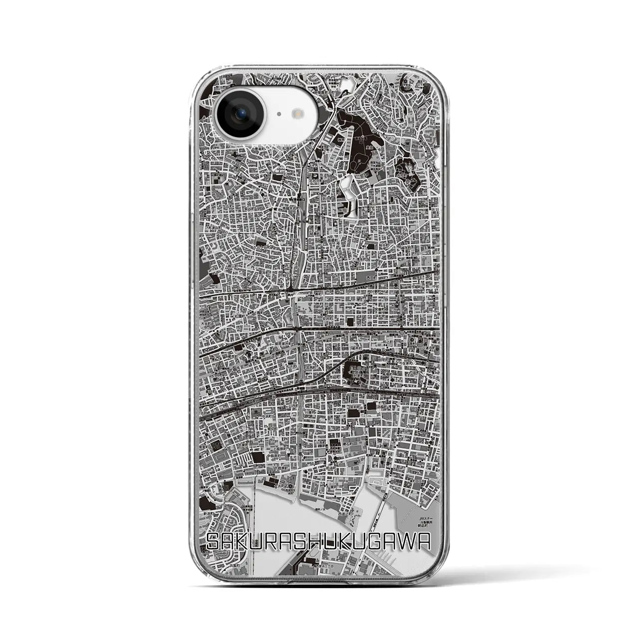 【さくら夙川(兵庫県)】地図柄iPhoneケース(クリアタイプ)