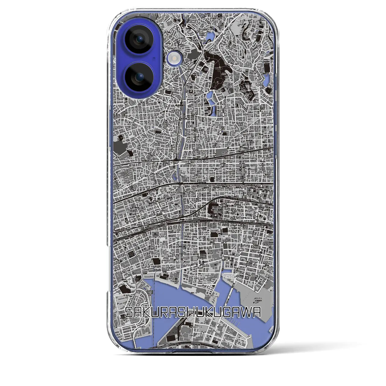 【さくら夙川(兵庫県)】地図柄iPhoneケース(クリアタイプ)