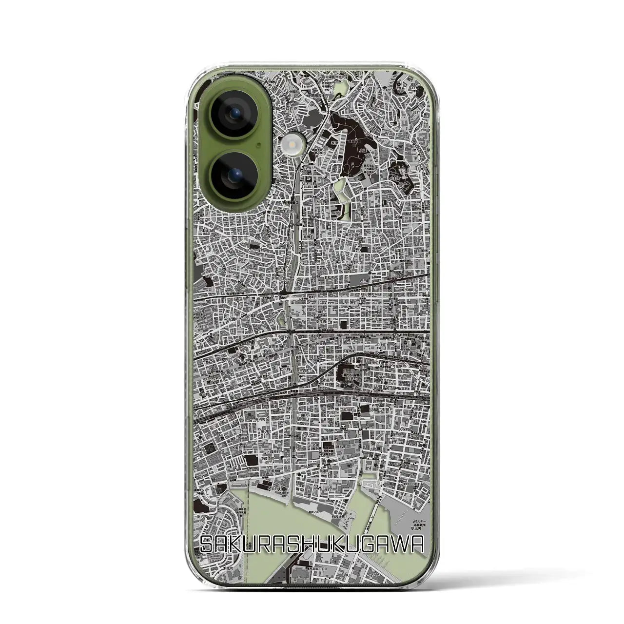 【さくら夙川(兵庫県)】地図柄iPhoneケース(クリアタイプ)