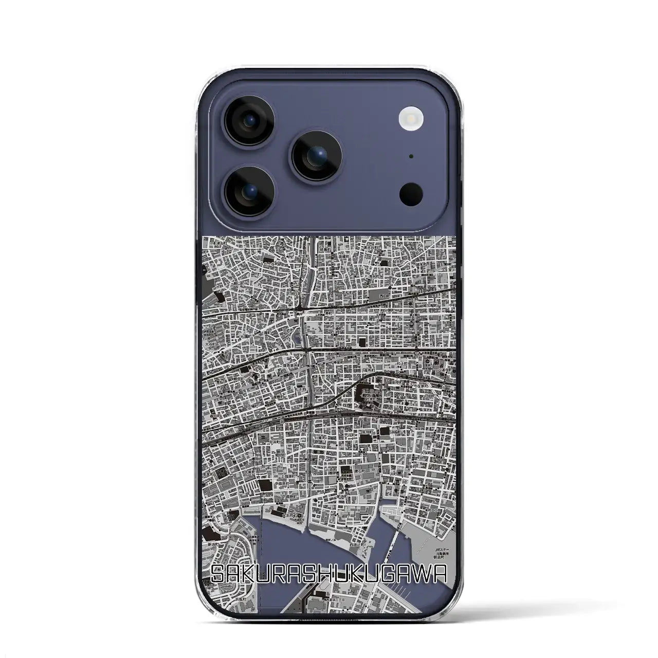 【さくら夙川(兵庫県)】地図柄iPhoneケース(クリアタイプ)
