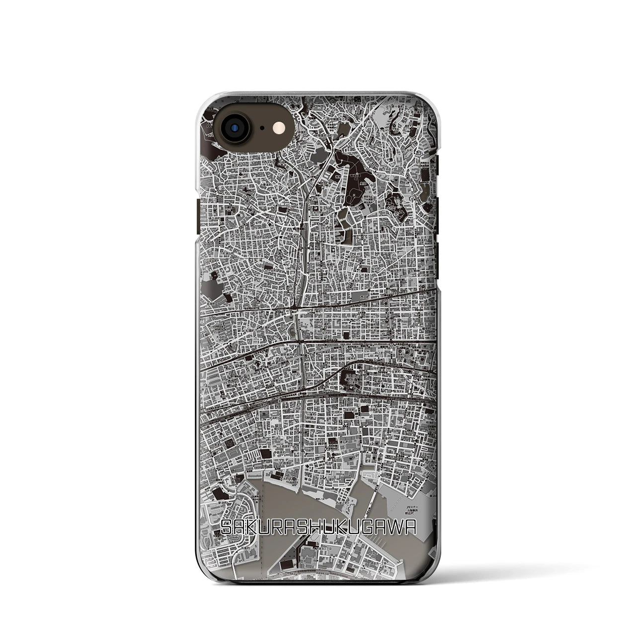 【さくら夙川(兵庫県)】地図柄iPhoneケース(クリアタイプ)