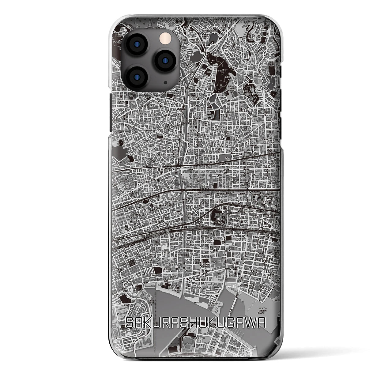 【さくら夙川(兵庫県)】地図柄iPhoneケース(クリアタイプ)