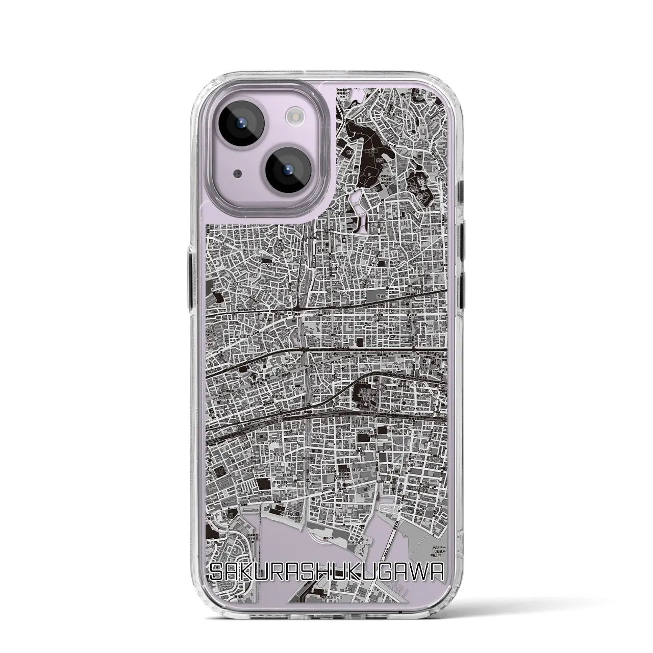 【さくら夙川(兵庫県)】地図柄iPhoneケース(MagSafeタイプ)