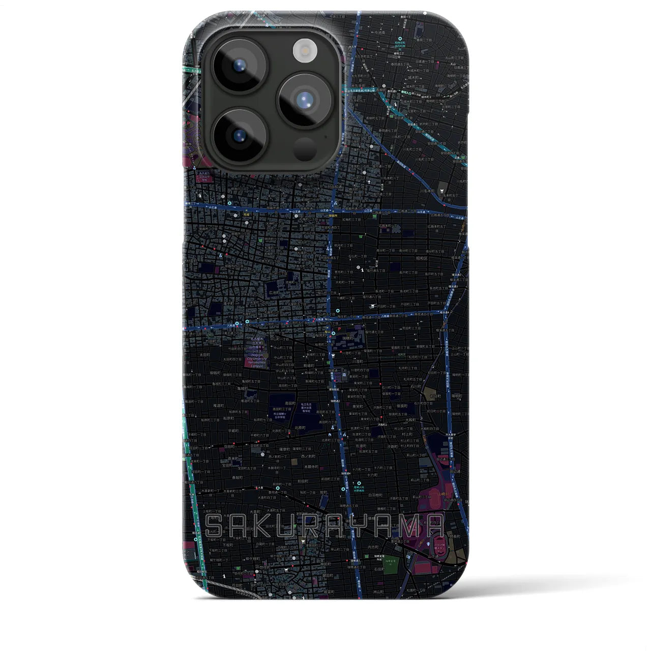 【桜山(愛知県)】地図柄iPhoneケース(バックカバータイプ)