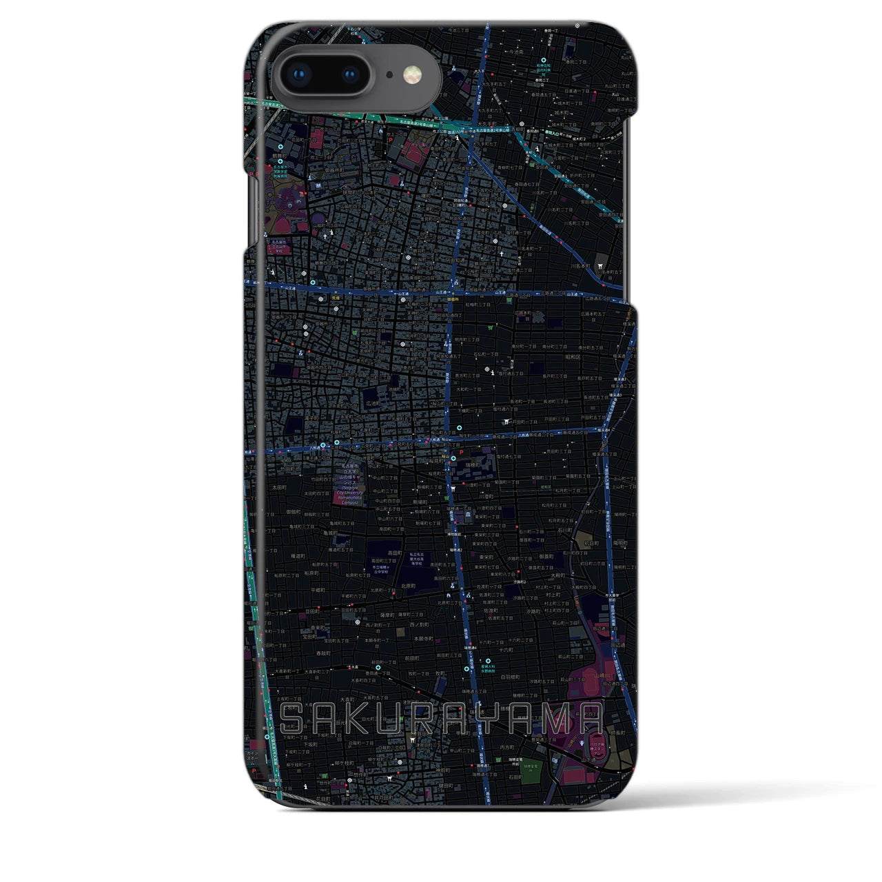 【桜山(愛知県)】地図柄iPhoneケース(バックカバータイプ)