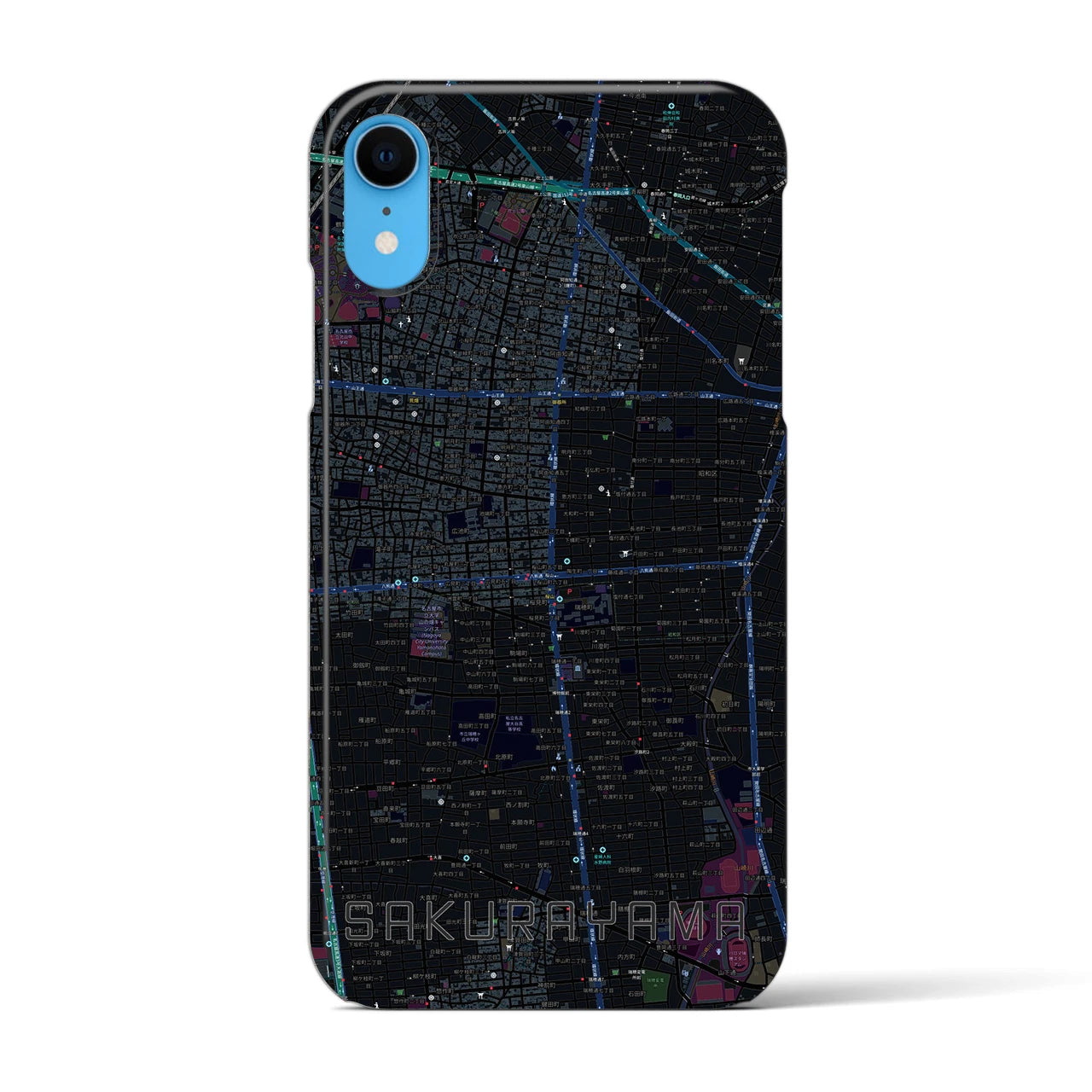 【桜山(愛知県)】地図柄iPhoneケース(バックカバータイプ)