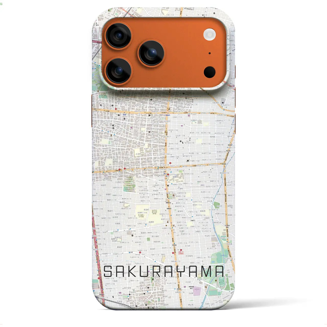 【桜山(愛知県)】地図柄iPhoneケース(バックカバータイプ)