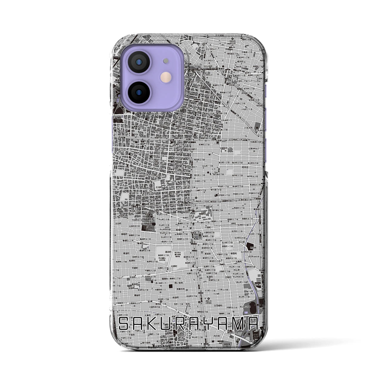 【桜山(愛知県)】地図柄iPhoneケース(クリアタイプ)