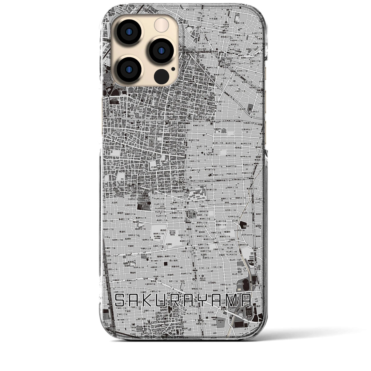 【桜山(愛知県)】地図柄iPhoneケース(クリアタイプ)