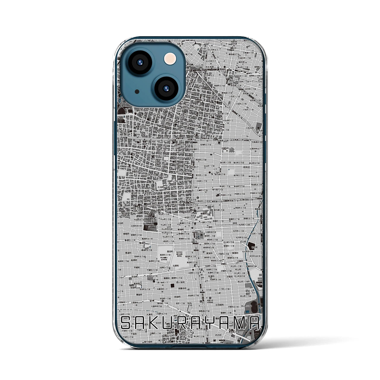 【桜山(愛知県)】地図柄iPhoneケース(クリアタイプ)
