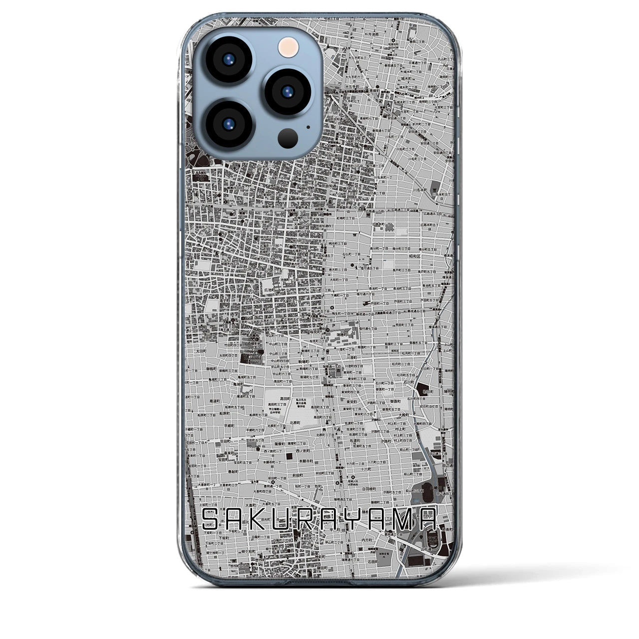 【桜山(愛知県)】地図柄iPhoneケース(クリアタイプ)