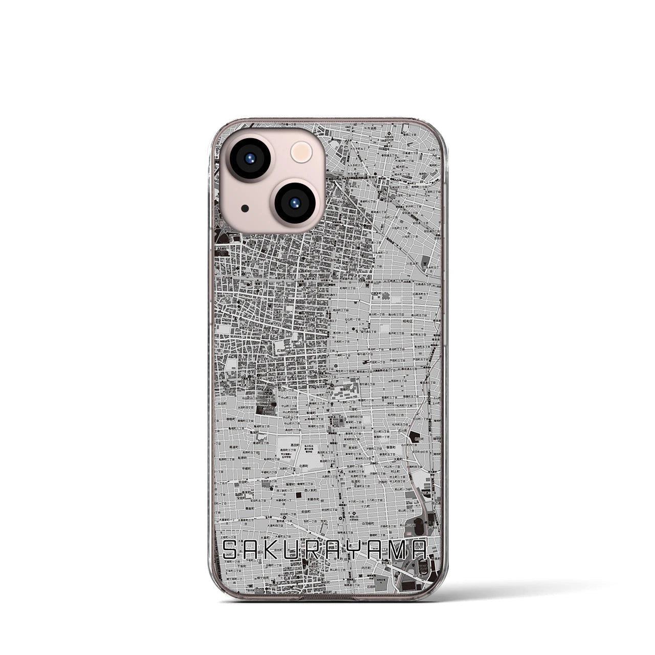 【桜山(愛知県)】地図柄iPhoneケース(クリアタイプ)