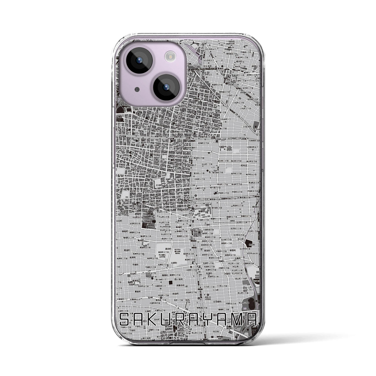 【桜山(愛知県)】地図柄iPhoneケース(クリアタイプ)