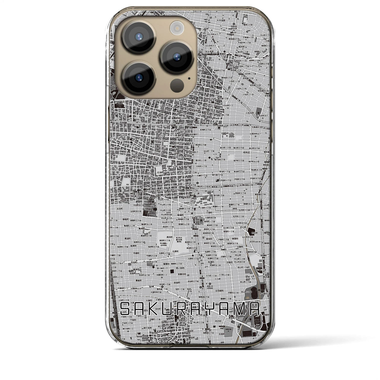 【桜山(愛知県)】地図柄iPhoneケース(クリアタイプ)