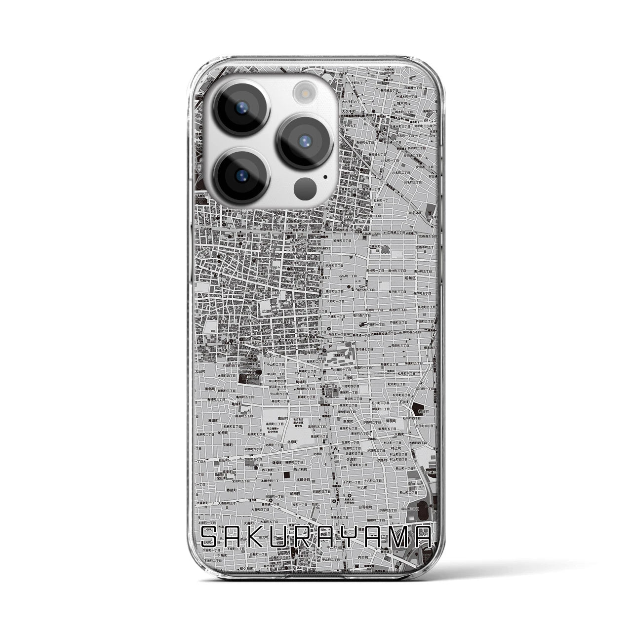 【桜山(愛知県)】地図柄iPhoneケース(クリアタイプ)