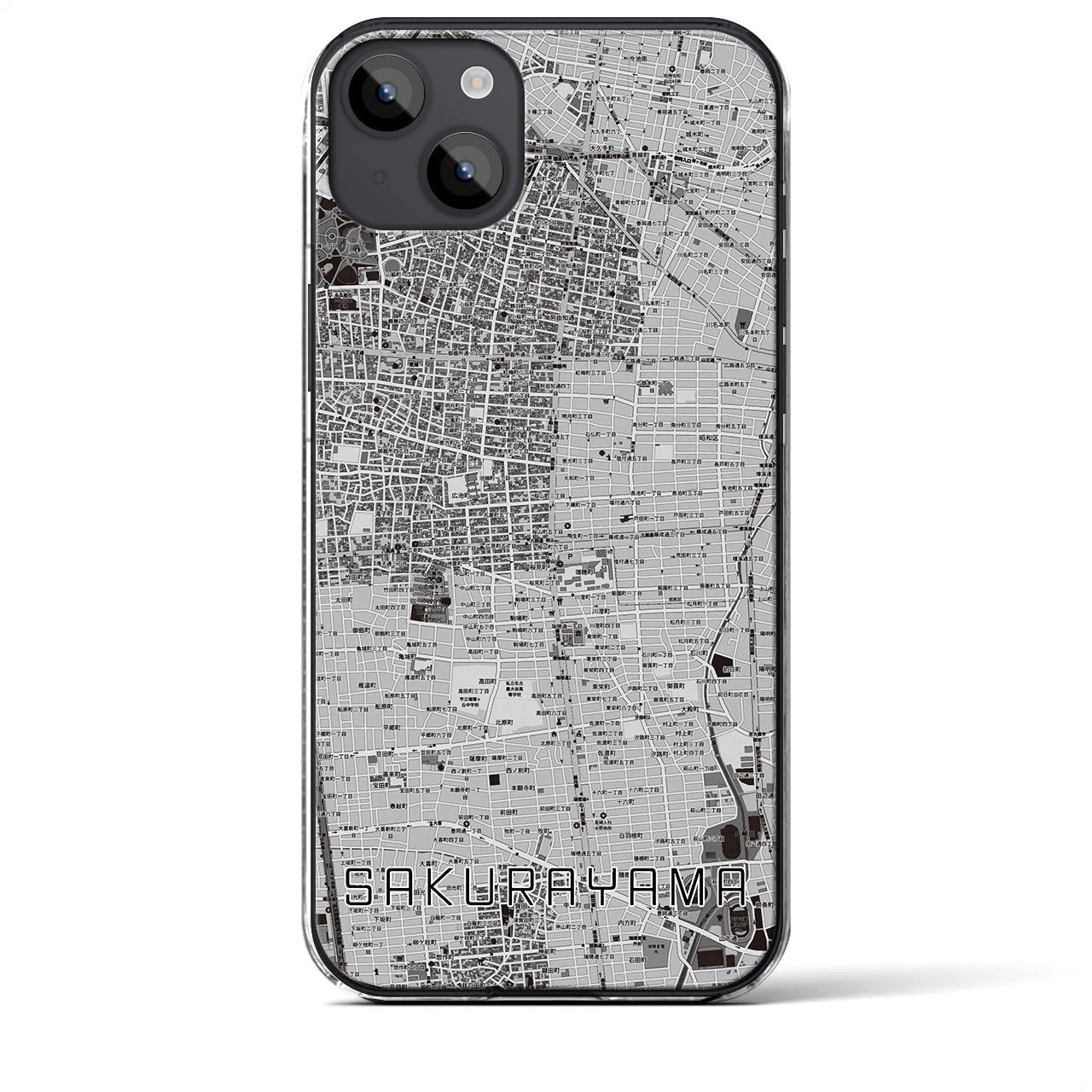 【桜山(愛知県)】地図柄iPhoneケース(クリアタイプ)