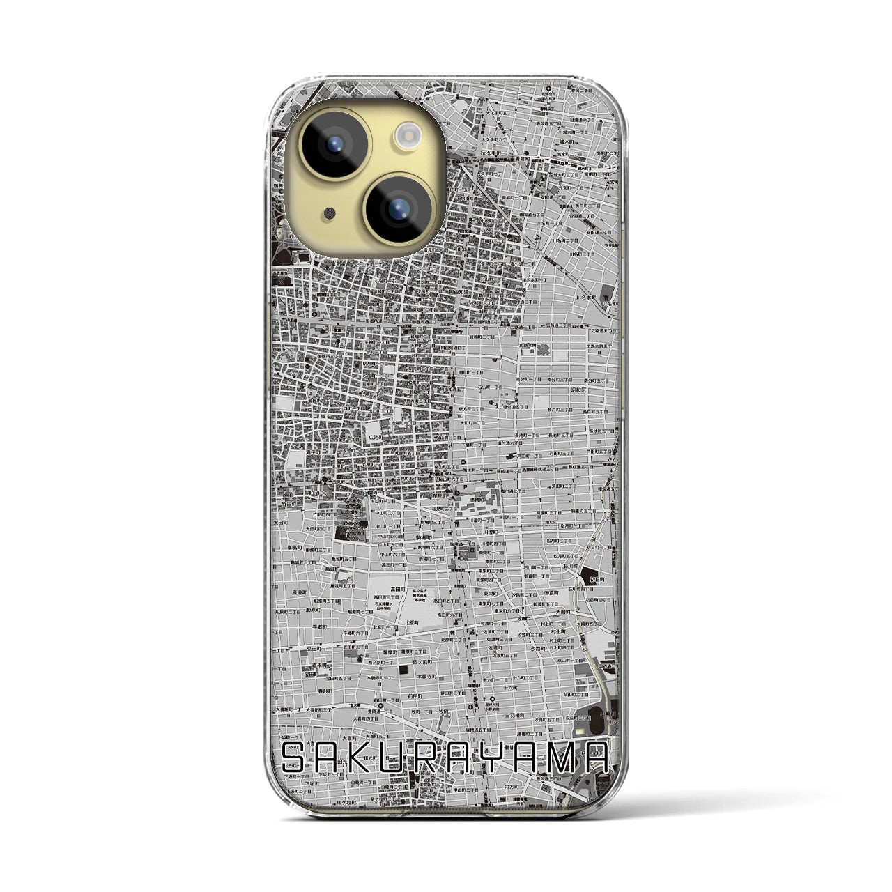 【桜山(愛知県)】地図柄iPhoneケース(クリアタイプ)