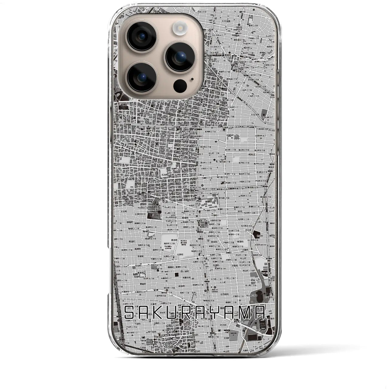 【桜山(愛知県)】地図柄iPhoneケース(クリアタイプ)