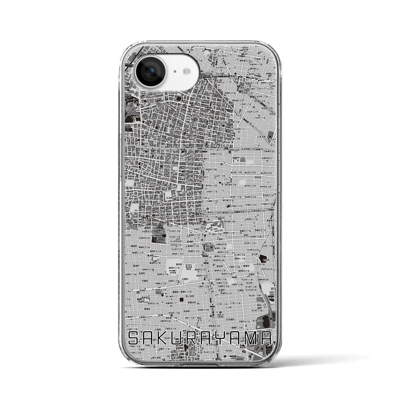 【桜山(愛知県)】地図柄iPhoneケース(クリアタイプ)