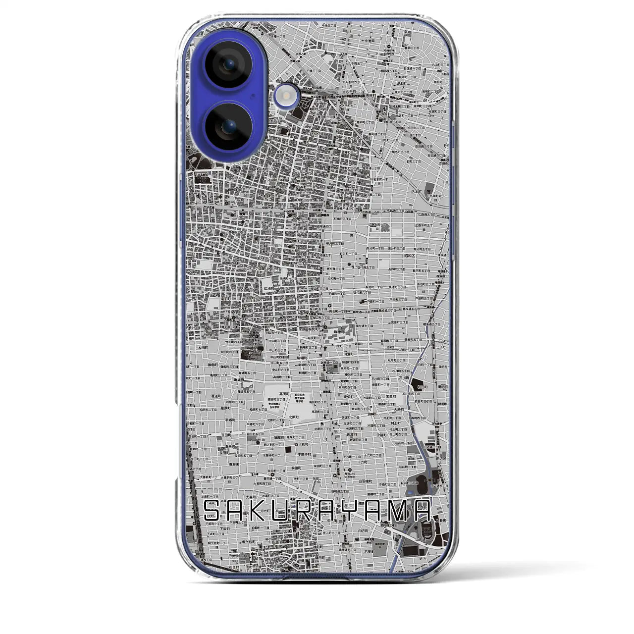 【桜山(愛知県)】地図柄iPhoneケース(クリアタイプ)