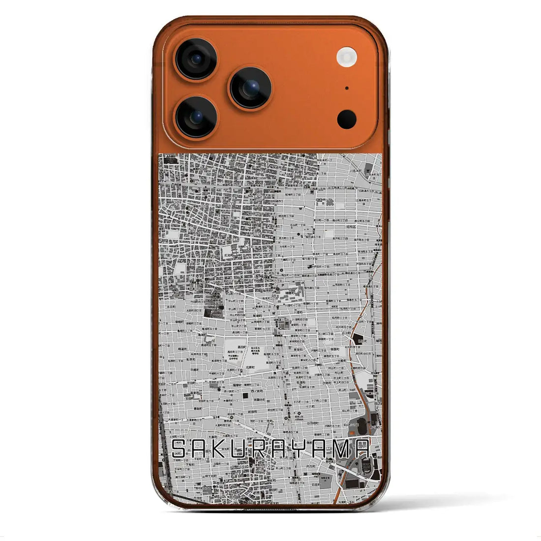 【桜山(愛知県)】地図柄iPhoneケース(クリアタイプ)