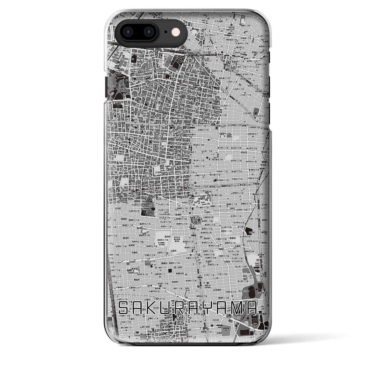 【桜山(愛知県)】地図柄iPhoneケース(クリアタイプ)
