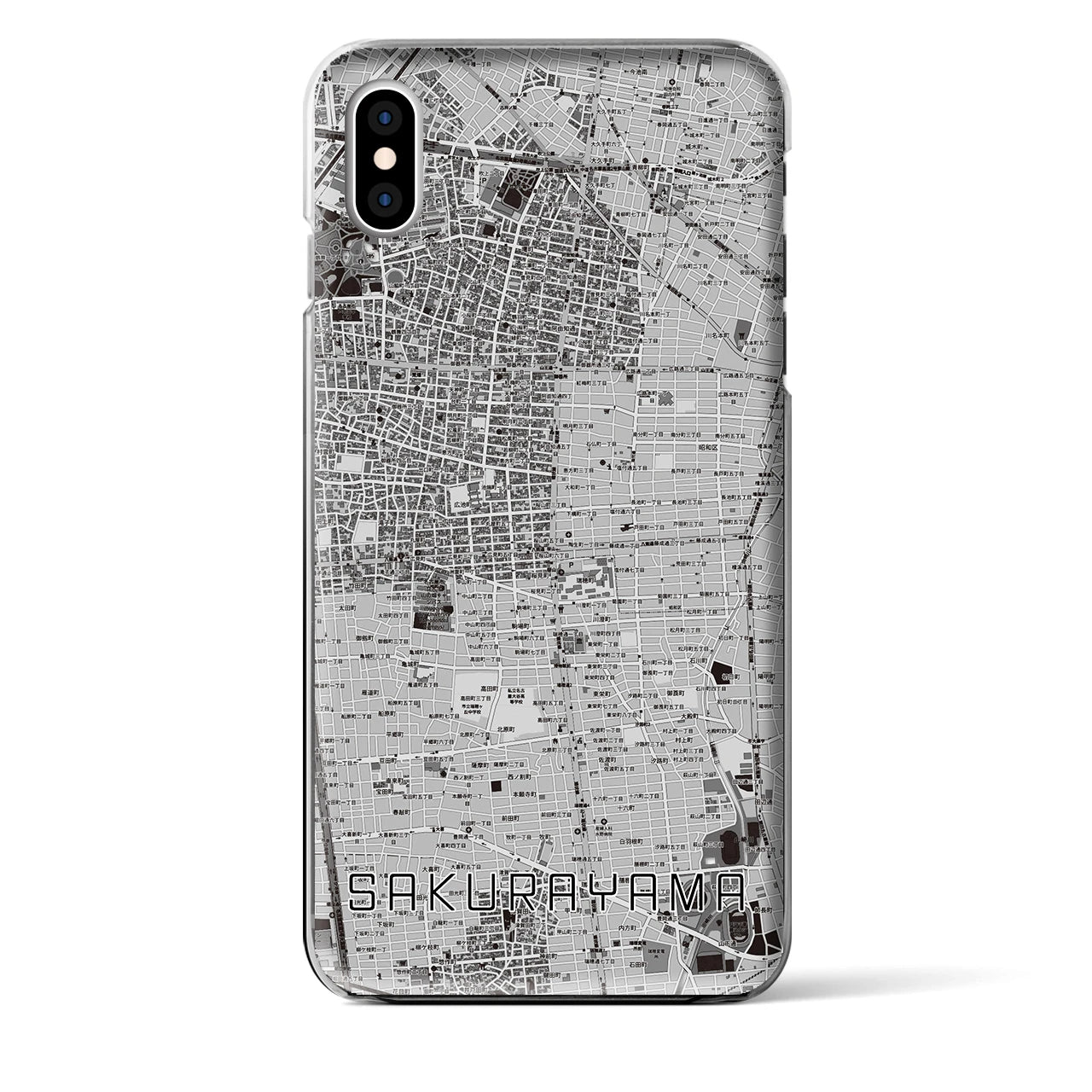 【桜山(愛知県)】地図柄iPhoneケース(クリアタイプ)