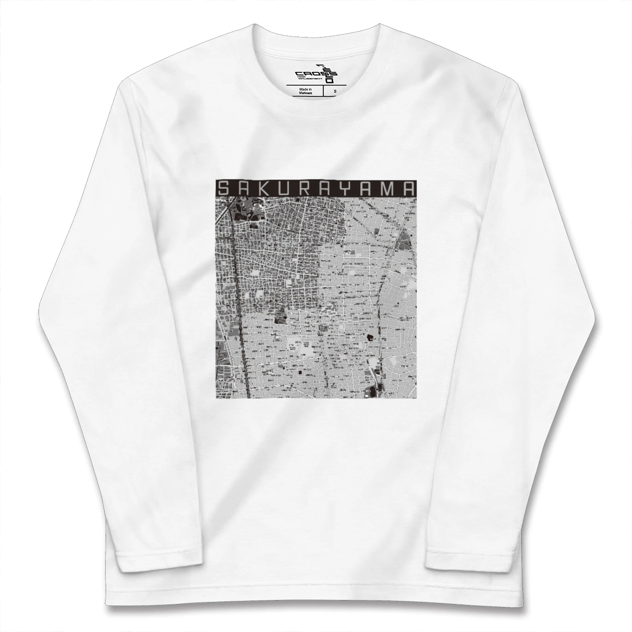 【桜山(愛知県)】地図柄ロングスリーブTシャツ