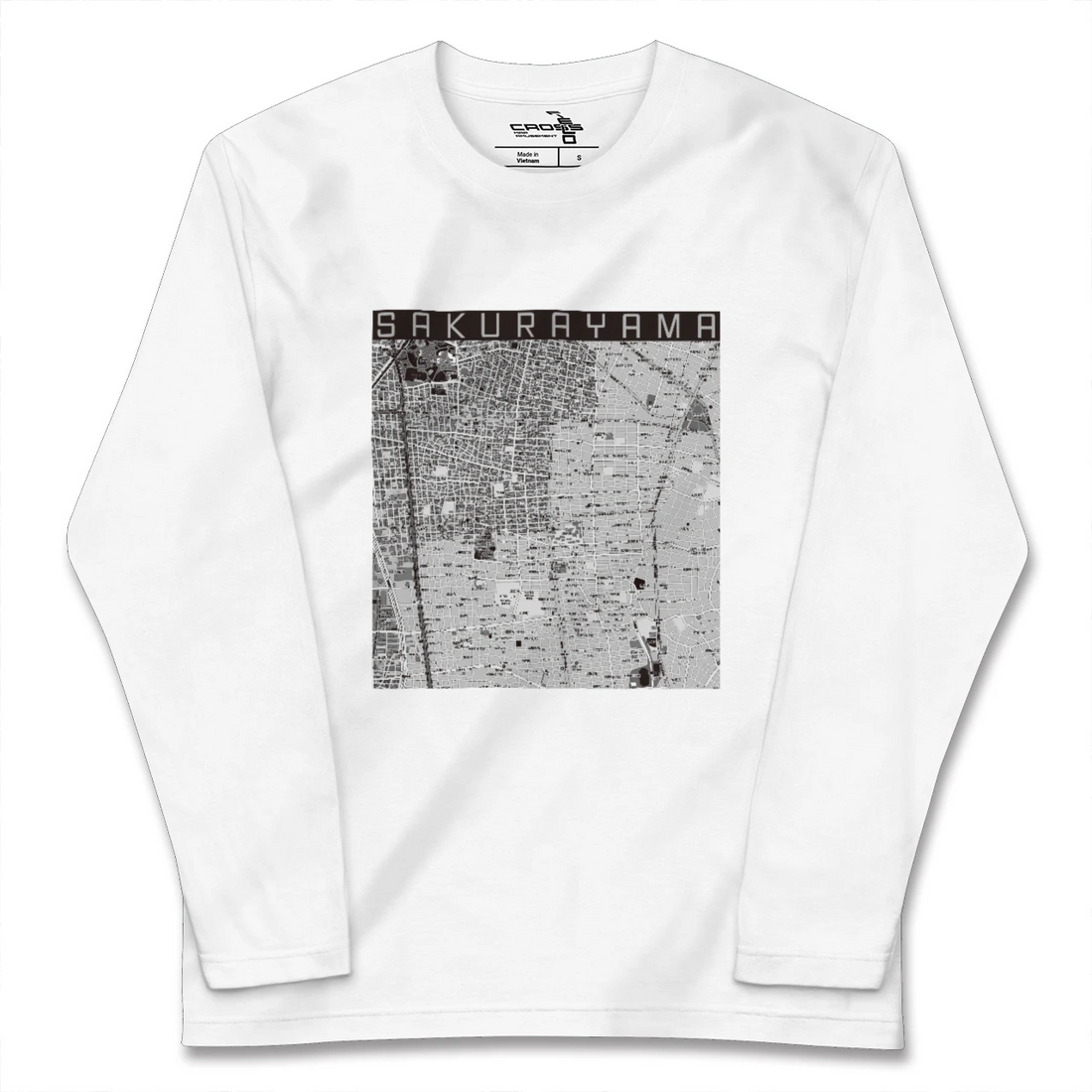 【桜山(愛知県)】地図柄ロングスリーブTシャツ