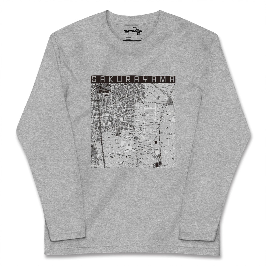 【桜山(愛知県)】地図柄ロングスリーブTシャツ