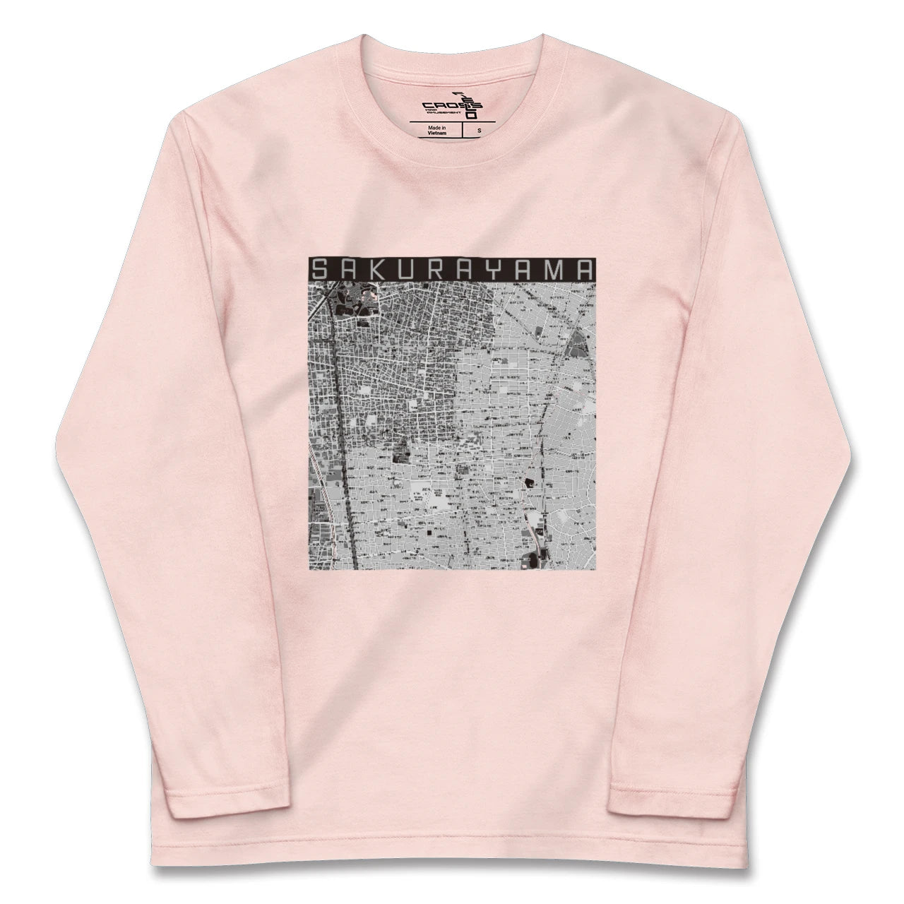 【桜山(愛知県)】地図柄ロングスリーブTシャツ