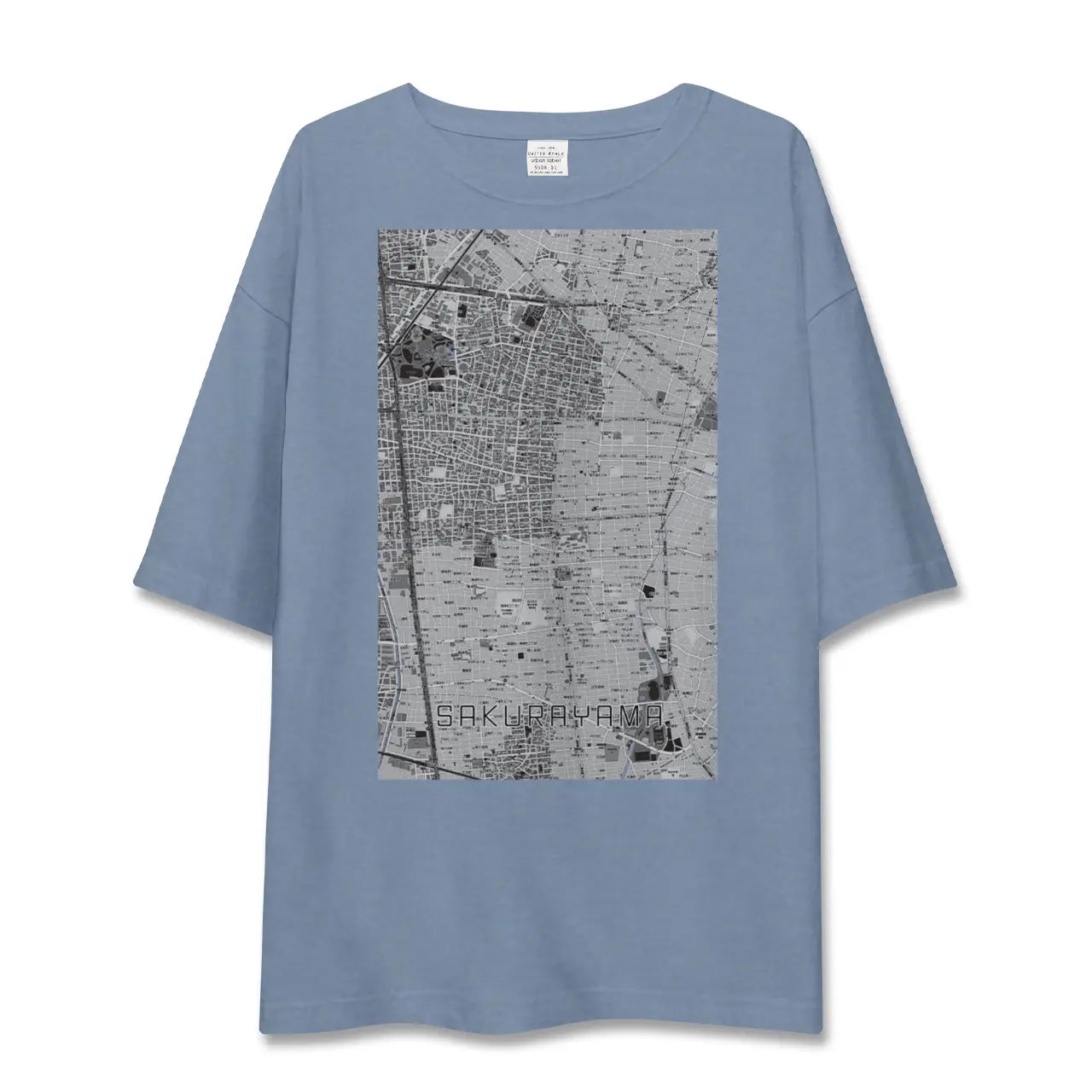 【桜山(愛知県)】地図柄ビッグシルエットTシャツ