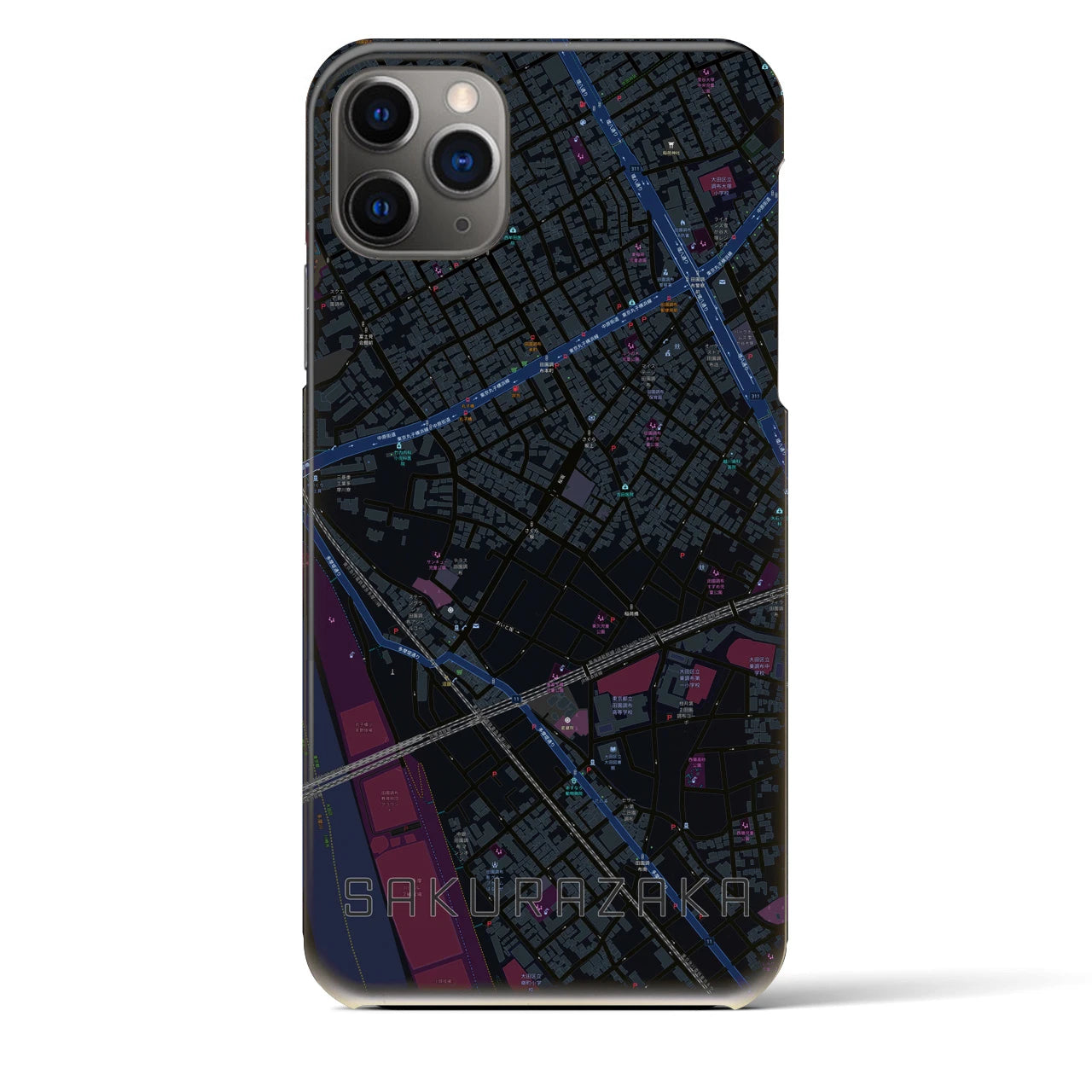 【桜坂(東京都)】地図柄iPhoneケース(バックカバータイプ)