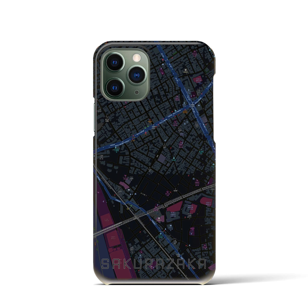【桜坂(東京都)】地図柄iPhoneケース(バックカバータイプ)