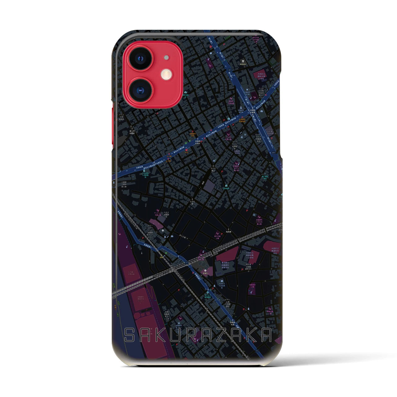 【桜坂(東京都)】地図柄iPhoneケース(バックカバータイプ)