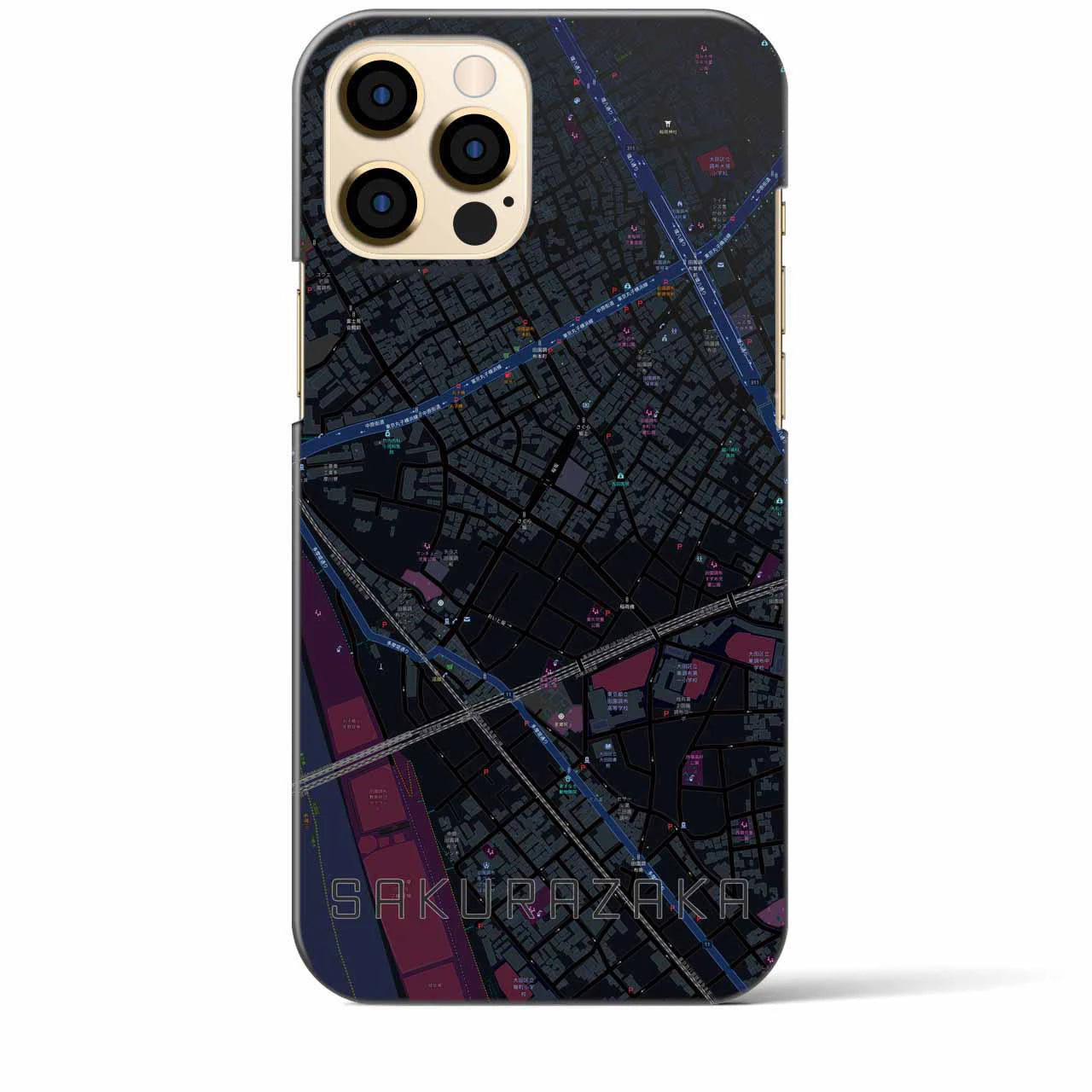 【桜坂(東京都)】地図柄iPhoneケース(バックカバータイプ)