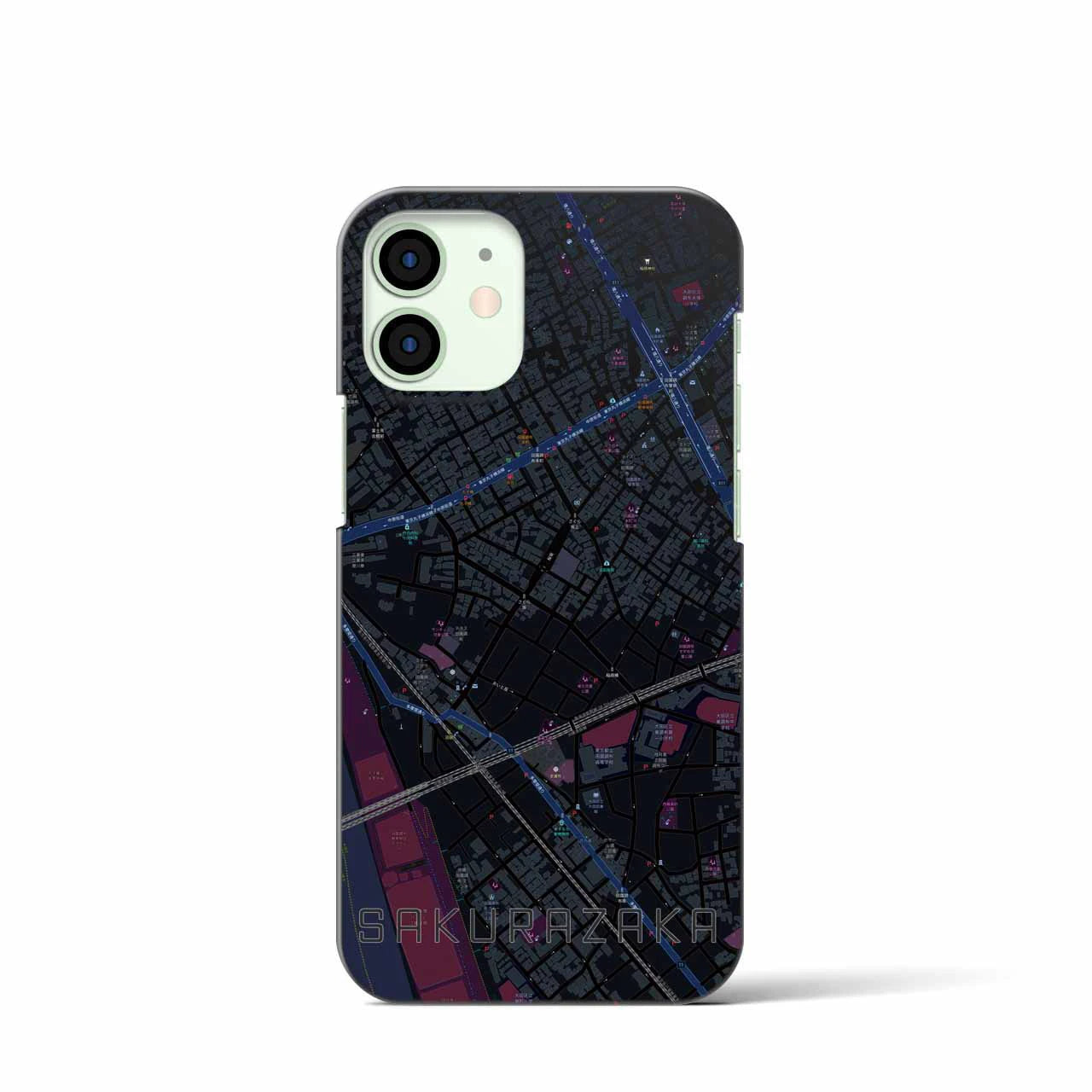 【桜坂(東京都)】地図柄iPhoneケース(バックカバータイプ)