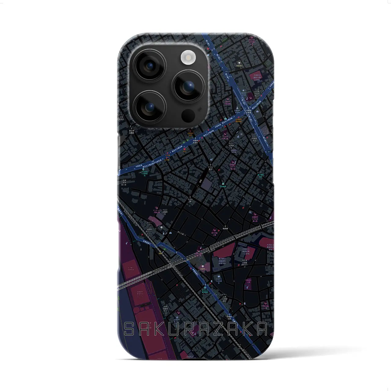 【桜坂(東京都)】地図柄iPhoneケース(バックカバータイプ)