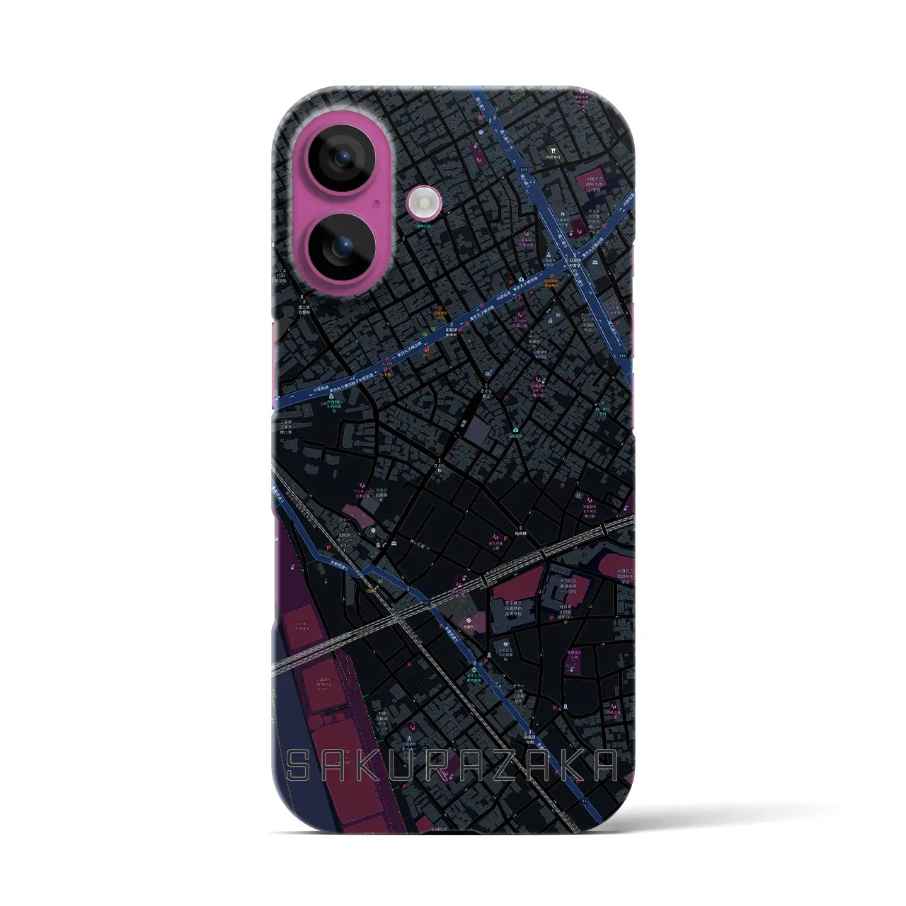 【桜坂(東京都)】地図柄iPhoneケース(バックカバータイプ)